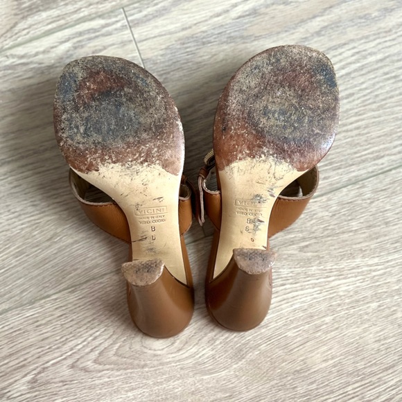 Giuseppe Zanotti Brown Leather Heeled Western Flip Flop Sandals - Picture 5 of 5